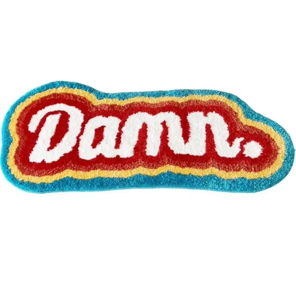 Tufted Area Rug Handmade Rainbow Fluffy Funny Novelty Bedroom Bathroom Mat